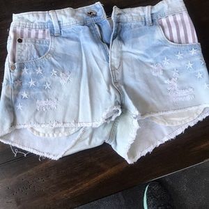 Stars and Stripes denim shorts